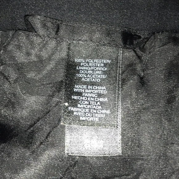 CLAIBORNE suit blazer jacket black formal 3 button flower buttonhole size 44L - Picture 6 of 12